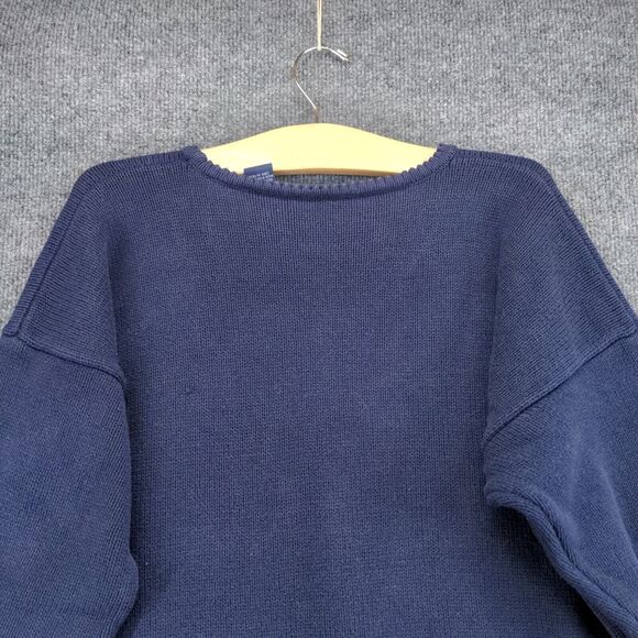 Vintage Hook Sport Mens Round Neck Long Sleeve Pullover Anchor Sweater Blue SZ S - Picture 7 of 12